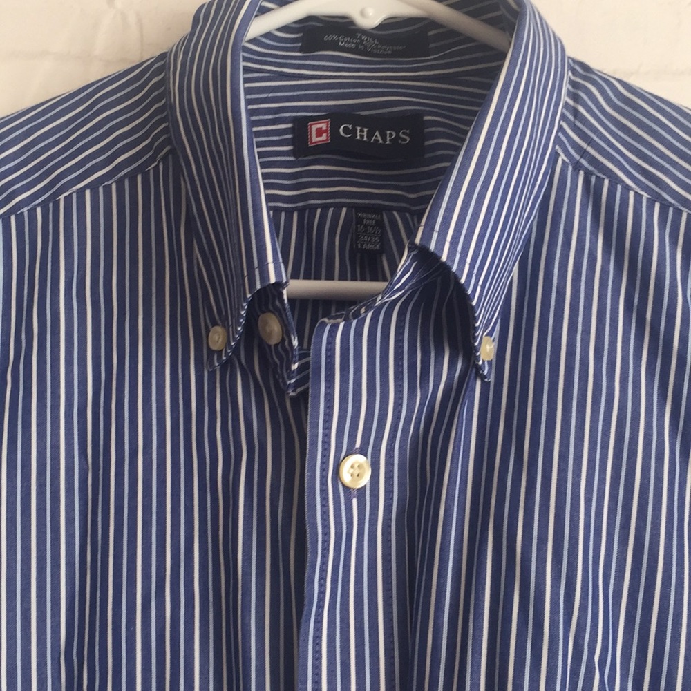 Chaps Button Down Wrinkle Free In Large - image 5